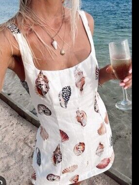 Show Me Your Mumu Shell Print Beach Dress Small